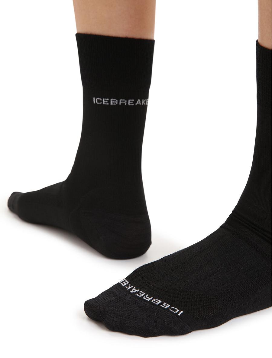 Black Icebreaker Merino Hike Liner Crew Women's Socks | AU 1413UZGT